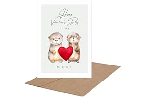 CL&MH Otter Valentinstags Karte | Otter Liebeskarte mit Spruch | Otter Geschenk | Geschenk für Partner Valentinstagskarte | Ich liebe dich Karte