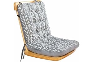 HULKAY High Back Chair Cushions with Ties - Thickened One-Piece Dining Office Seat Pad Non-Slip Soft Cushioned Chair Backrest Comfortable Cushion for Home Dining Kitchen Garden Office ﻿ (leaf)