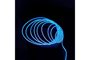 Gcidto El Wire Blue，5m Cuttable Glowing Rope Lights ，Portable Neon Lights Strip for Halloween Parties, DIY Decoration