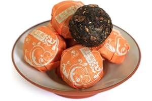 GOARTEA Puerh Tea - Ripe Thé Pu erh Cake 20Pcs / 4.58oz 2015 Year Orange Peel Citrus Flavored - Pu erh Tea Puer Tea Pu'er Tea - Yunnan Thé Pu-erh- Chinois Tea - Mini Puerh Tuocha