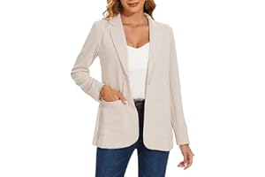 MINTLIMIT Women's Blazer Suit Jacket, Notched Lapel, One Button, Patch Pockets, Mint, Standard Length, Polyester, Long Sleeve, Business&Casual