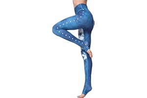 FLYILY Donna Leggings Sportivi Elastico Stampa Floreale Pantalone da Corsa da Donna Leggings a Vita Alta Pantaloni da Yoga Lunghi Elasticizzati