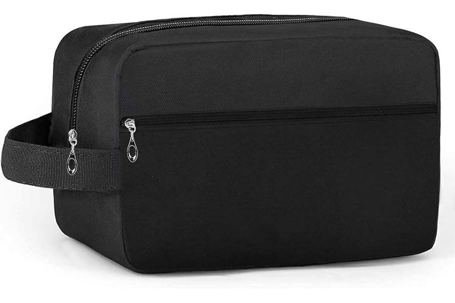 Toiletry Bag for Men Large Travel Wash Bag Water-Resistant Gym Shaving Organiser Bag, Shower Bathroom Makeup Bag with Handle (Black)