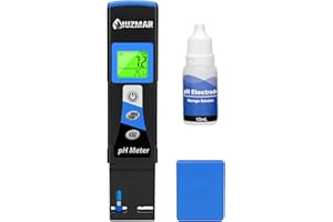 UIUZMAR pH Mètre Testeur pH de Piscine Numérique, Test du pH et de la Température de L'eau, Liquide, Kombucha pH-mètre pour Hydroponie, Aquarium, Spa, Réservoirs à Poissons, RO Système