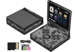 Whatsko RG35XXSP Consola de Juegos Portátil,Pantalla Flip de 3,5 Pulgadas con Pantalla IPS,Soporta 5G WiFi Bluetooth 4.2 y salida HDMI TV,Tarjeta TF 64G incorporada con 5500+ Juegos(Negro)