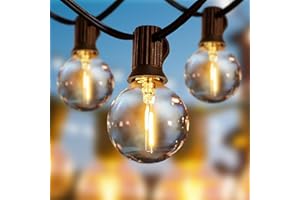 ‎SVATER Svater Lichterkette Außen, G40 30M Lichterkette Glühbirnen LED mit 50+2 Kunststoff Bruchsicher Birnen, Wasserdicht Outdoor Lichterkette Strom für Garten, Terrasse, Hochzeit, Party, 2700K Warmweiß