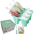 Ice Lolly Mould 6 Pieces Reusable Silicone Popsicle Mold Easy to Remove Ice Lolly Maker - BPA Free Ice Pop Mould (Green)