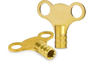 G4GADGET Radiator Bleed Key 2 Pack – Solid Brass Radiator Key for Bleeding & Venting – Universal Fit Valve Clock for Home Heating Systems