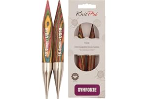 KnitPro KP20414 Aiguilles Interchangeables Circulaires Normales Bois Multicolore 15 mm