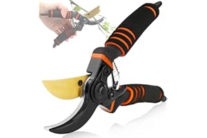 NewGF Gardena - Tijeras de podar con borde de derivación para ramas y ramas frescas, hoja de acero de aleación de titanio, muelle integrado en el mango, diámetro máximo de corte 25 mm, color naranja