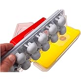 Deconox 12 قاعدة سيليكون مستديرة مغطاة بالباس تزيل قالب الثلج 26x9 سم، 12 قالب ثلج قائم على السيليكون، باس مغطى