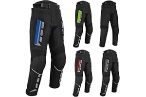 VASTER Motorcycle Motorbike Cordura Textle Trouser Pants for Mens, Waterproof Trouser with Removable Protections