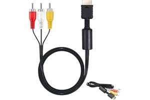 Ninoclar 6Ft AV Cable for PS1 PS2 PS3, AV to RCA Cable Composite lead Audio HD Video TV Cord Compatible with PS 1/2/3（1.8M/6Ft ）