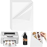 ADERTOS Pack of 30 A4 Self-Adhesive Films, Printing, Adhesive Films, Printer Paper, Transparent, Printable Vinyl Film, Inkjet