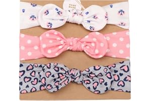 Vellette Baby Stirnbänder Mädchen Stretch Nett Kaninchenohren Gedruckt Turban Stirnband Kopf Verpackung Haarband