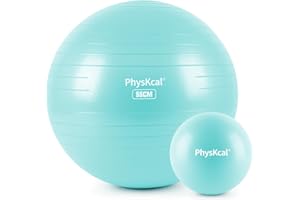 PhysKcal Pallina da Ginnastica 55-85 cm e 23 cm Set di Palline da Pilates, Anti-Scoppio, Antiscivolo, Pallina per Equilibrio, Fitball Gravidanza - Migliora Stabilità, Equilibrio e Postura