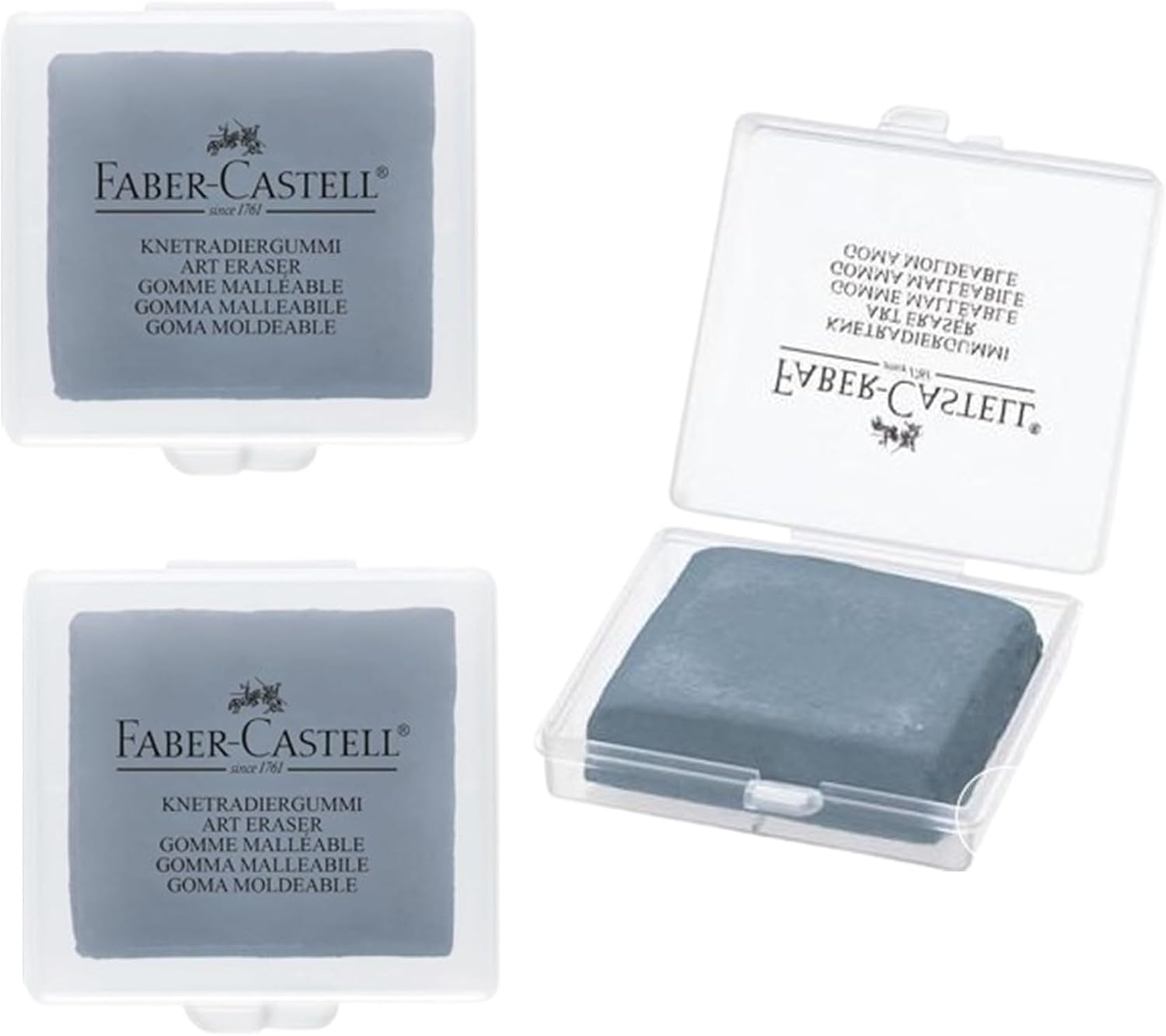 Lot de 3 gommes mie de pain - gris - Faber-Castell