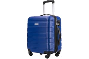 Flymax 55x35x20 Cabin Case Super Lightweight Abs Hard Shell Travel Carry on Board Cabin Bag Approved Hand Luggage with 4 Wheels Fits Easyjet, Ryanair, British Airways & Jet 2 56x45x25