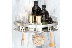 KOKOBOX ACQUASHELF 2.0 Mensola Angolare Doccia Senza Foratura Mensola Bagno in Metallo senza Foratura Anti-Ruggine Porta Sapone Shampoo Bagnoschiuma Doccia Portaoggetti Supporto Doccia Organizer - Argento