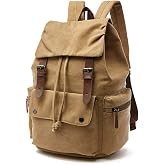 HuaChen Zaino in tela vintage, grande capacità, per uomini e