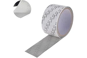 EasyULT Réparation de Fenêtre, Ruban Adhésif pour Fenêtre, Réparer Les Moustiquaires, Ruban Adhésif en Fibre de Verre pour Fenêtres Insectes, 5 x 200 cm (gris)
