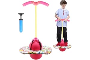 bechoanigel Ballon Sauteur Pogo Stick,Ballon Sauteur avec Poignée,Capacité de Charge de 100kg,Pogo Stick pour Enfants pour Les Enfants et Les Adultes Qui Souhaitent Travailler l'équilibre (Rose)