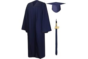 GraduationMall Toga y Birrete Graduacion Adulto 2023 con Borla Gorro Graduacion Unisex para Bacholr de Secundaria y Universidad 12 Colores