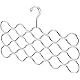 iDesign Scarf Hanger with 23 loops, Metal Hanging Scarf Organiser for Wardrobe or Closet, Also Works as Tie Rack or Belt Hanger, Silver, 16.5" x 6.75" x 0.75"