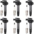 LCWRGS Set of 6 Ignition Coil Pack and Spark Plugs Fits for 3.7 3.5 V6 Ford Edge Flex Taurus Lincoln MKS MKT MKZ MKX Mercury Sable 2008 2009 2010 2011 2012 2013 2014 2015 2016 UF553 5019