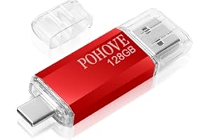 POHOVE Clé USB C 128 Go, Mini Cle USB 128 Go Type C OTG Clef USB 128go Imperméable USB C Flash Drive 128gb pour Huawei, Xiaomi, Oneplus, Smartphones Doté USB C, Matebook, PC, Tablette Etc (Rouge)