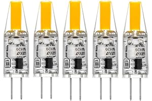 ZSZT G4 LED Bombilla de COB, AC 220V 2W G4 Lámpara Equivalente a Lámpara Halógena 25W, 2700K Luz Blanca Cálida Luz Impermeable Paquete de 5