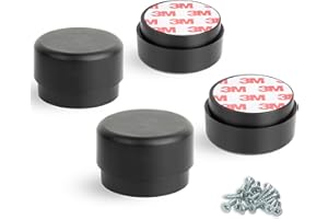 F!XBL Nóżki meblowe, regulowane, samoprzylepne nóżki do mebli, Ø 55 mm, podwyższenie mebli 23-35 mm wysokości, zestaw 4 szt. nóg meblowych, okrągłe, czarne