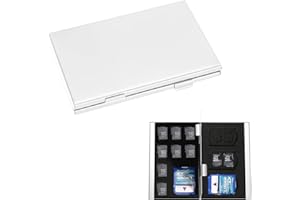 Ikadiya Porta Schede Memoria, Porta Sd 18 Slot Porta Schede, Compatta E Portatile, Memory Card Case [Argento]