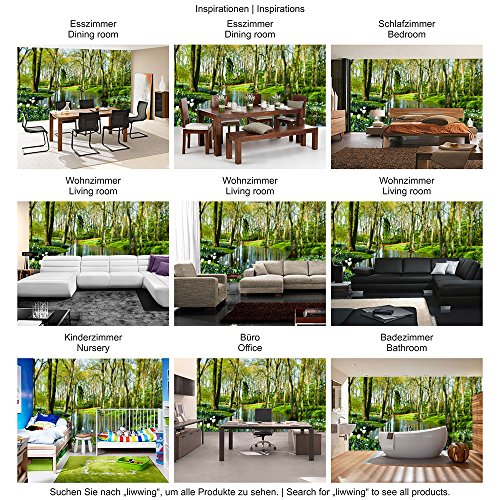 Vlies Fototapete 350×245 cm – Top ! PREMIUM PLUS Foto Tapete ! Wandbilder XXL Wandbild Bild Fototapeten Tapeten Wandtapete Wanddeko Wand Wald Bäume Natur – no. 256 - 5
