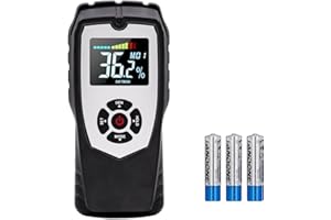 MCBAZEL Miernik wilgotności ścian, wilgotnościomierz, do ścian, drewna, tynku, muru, betonu, wilgotnościomierza ścian o głębokości 0-50 mm, czujnik wilgotności