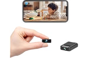 XNJ Mini WLAN Kamera, 4K HD Überwachungskamera 180° drehbarem Objektiv, Remote Viewing für Sicherheit mit APP, mit Nachtsicht, Bewegungserkennung