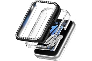 Acadey [2 stycken] glitter diamantfodral för Galaxy fit 3, hård PC stötfångare fodral med, bling skyddande fodral smartwatch