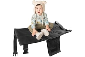 SKJJL Reposapiés de Avión para Niños, Reposapiés Portátil para Niños en el Avión, Reposapiés para Niños en el Avión, Plegable Avión Pie Hamaca para Viajes de Corta Distancia (Negro)