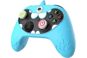 PlayVital Funda de Silicona Antideslizante para Xbox Series X & S, Cubierta Protectora con Tapas de Joystick y Pegatinas Decorativas para Xbox Core, Diseño Único de MonoEye Monster (Azul)