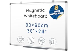 ‎S SWANCROWN Swansea Magnettafel 90x60cm, Whiteboard mit Aluminiumrahmen, Magnetboard, Magnetisch, Trocken Abwischbar, Wand, für Büro, Schule und Küche