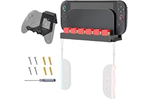 EEEKit Wall Mount Holder for Nintendo Switch 2 2025, Metal Wall Bracket with 2 Joy-Con Holders and 12 Game Card Slots for Switch Accessories