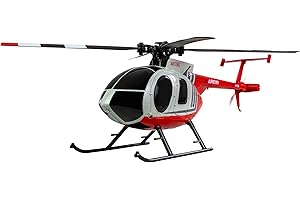 Amewi Hughes MD500 - Elicottero civile a 4 canali 6G RTF rosso/grigio chiaro RC telecomandato