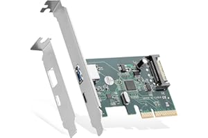 Binardat Tarjeta de expansión PCIE a USB 3.2 Gen2 de 10 Gbps, 2 puertos USB tipo A y tipo C, autoalimentado, soporte de perfil bajo, adaptador de controlador de concentrador USB 3.2 para Windows 10/11