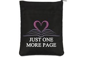 PLITI Funny Book Lover Book Sleeve Reading Gift Just One More Page Inspirational Book Protector For Book Lover (one more page BSblU)