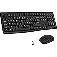 Wireless Keyboard and Mouse Combo, EDJO Full-Sized 2.4GHz USB Computer Wireless Keyboard and Wireless Optical Mouse for Windows, Mac, Laptop/Desktop/PC