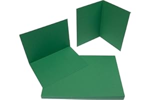 ‎PRESENT FILL PresentFill® Klappkarten blanko in Smaragd Grün - 50 Faltkarten A6, Klappkarte ideal zum Karten selbst gestalten, beschriften oder bedrucken - passend für C6 Umschläge