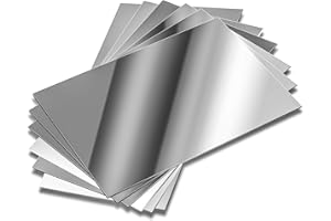 ELCOHO 12 Pack Mirrors Plastic Mirror Decor Flexible Mirror Sheets Self Adhesive Mirror Tiles Silver Mirror Board Card for Educational or Home Decor