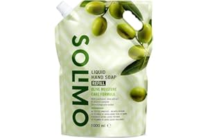 Amazon Brand - Solimo Moisture Care Liquid Hand Soap Refill - With Olive Extract - Pack of 1 (1 bag x 1000ml)