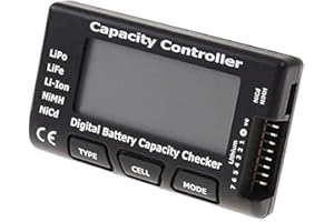 ARCELI Probador de capacidad de la batería digital, Probador del controlador del comprobador de voltaje de la capacidad de la batería con LCD para LiPo Life Li-ion Batería