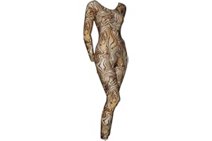 Katz Dancewear KDC017 Girls ladies Leopard, Zebra Or Tiger Animal Print Long Sleeve Dance Catsuit Fancy Dress